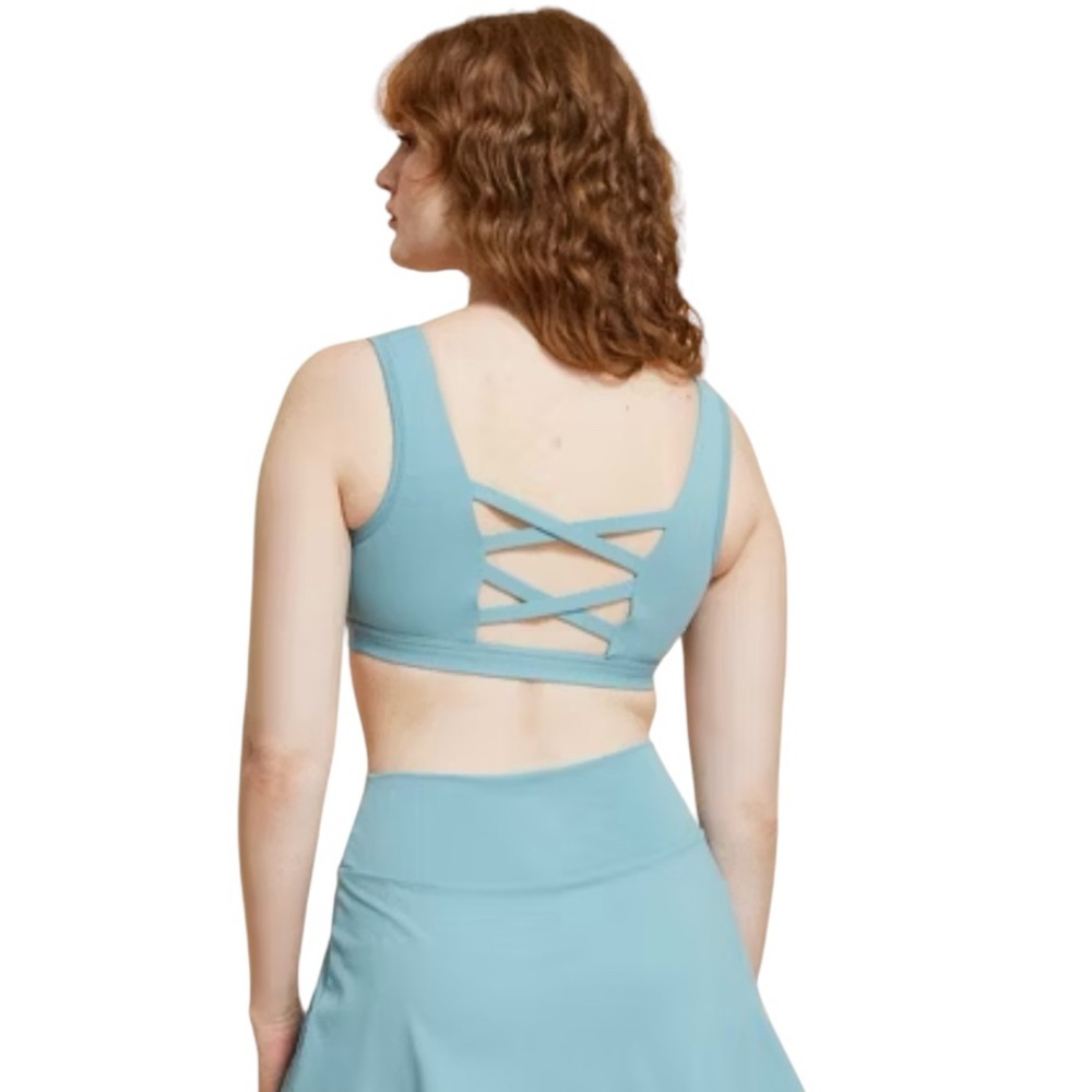 NWT Blogilates Target (Popflex) Crisscross Bra in Cameo blue S